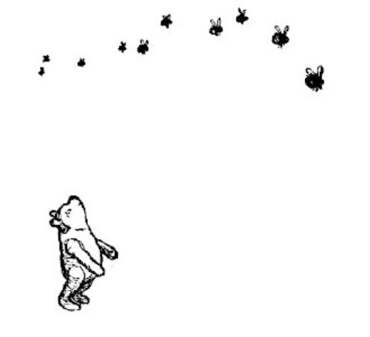 E. H. Shepard illustration of Owl with Christopher Robin and Winnie-the-Pooh from Chapter I