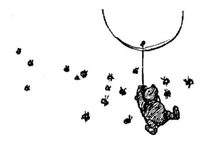 E. H. Shepard illustration of Winnie-the-Pooh and Christopher Robin from Chapter I