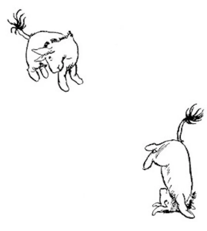 E. H. Shepard illustration of Eeyore and Winnie-the-Pooh from Chapter IV