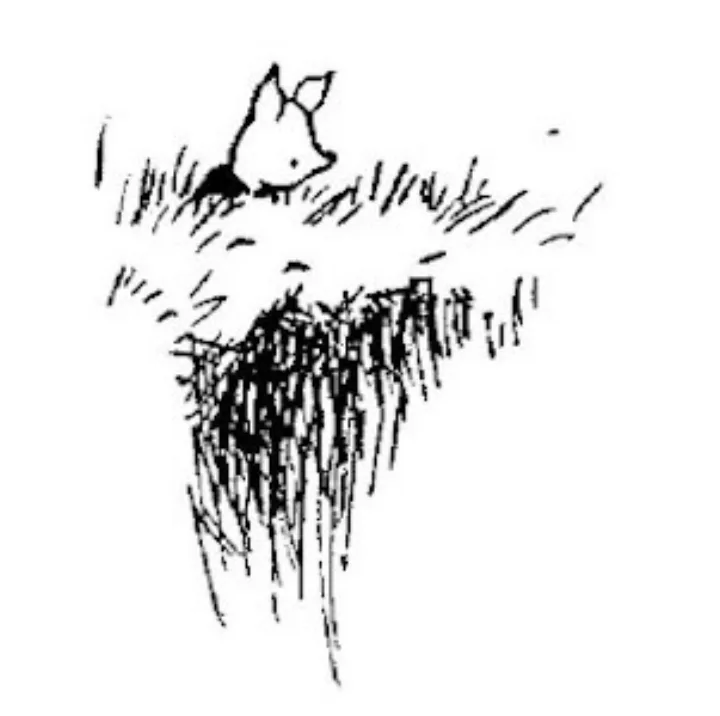 E. H. Shepard illustration of Piglet from Chapter V