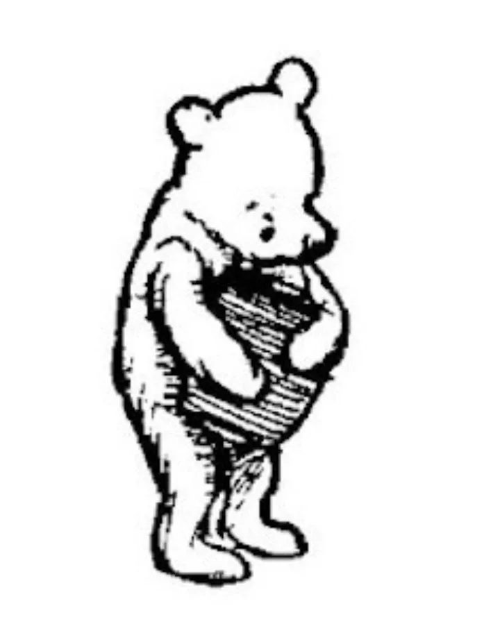 E. H. Shepard illustration of Piglet with Winnie-the-Pooh and Eeyore from Chapter VI