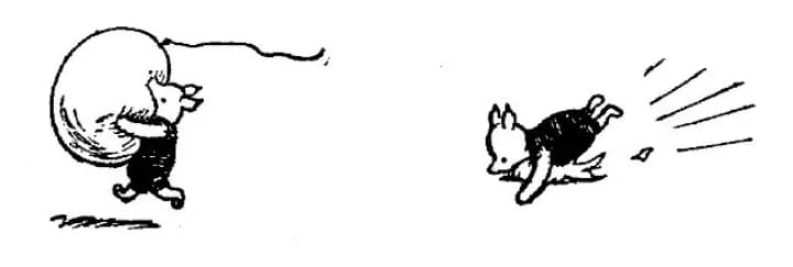 E. H. Shepard illustration of Eeyore and Rabbit from Chapter VI