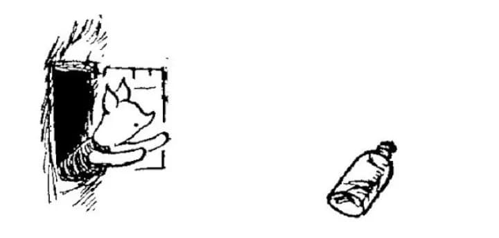 E. H. Shepard illustration of Piglet from Chapter IX