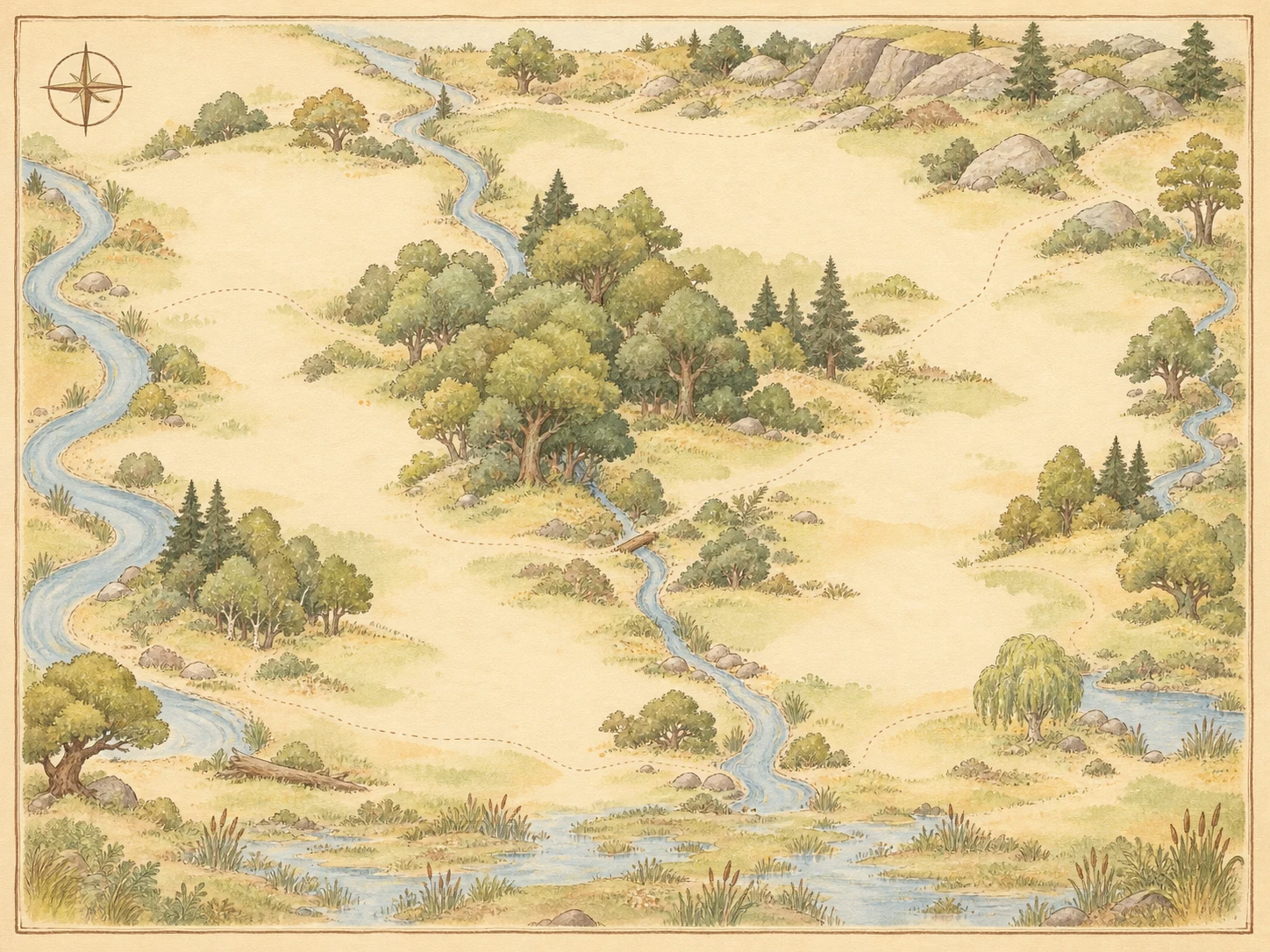 Illustrated Hundred Acre Wood map